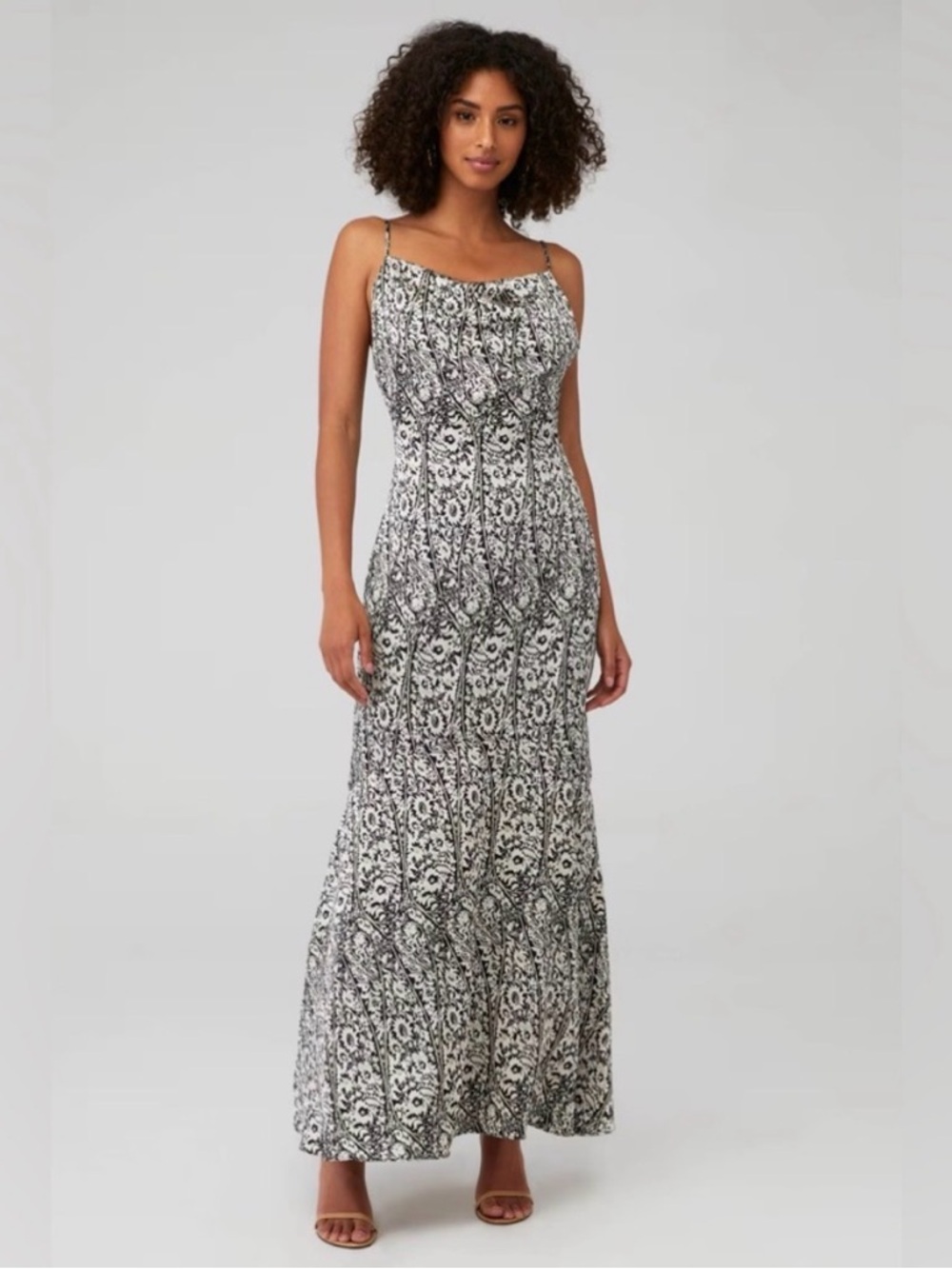 Elliatt Autonomy Black and White Cowl Neck silk dress small
